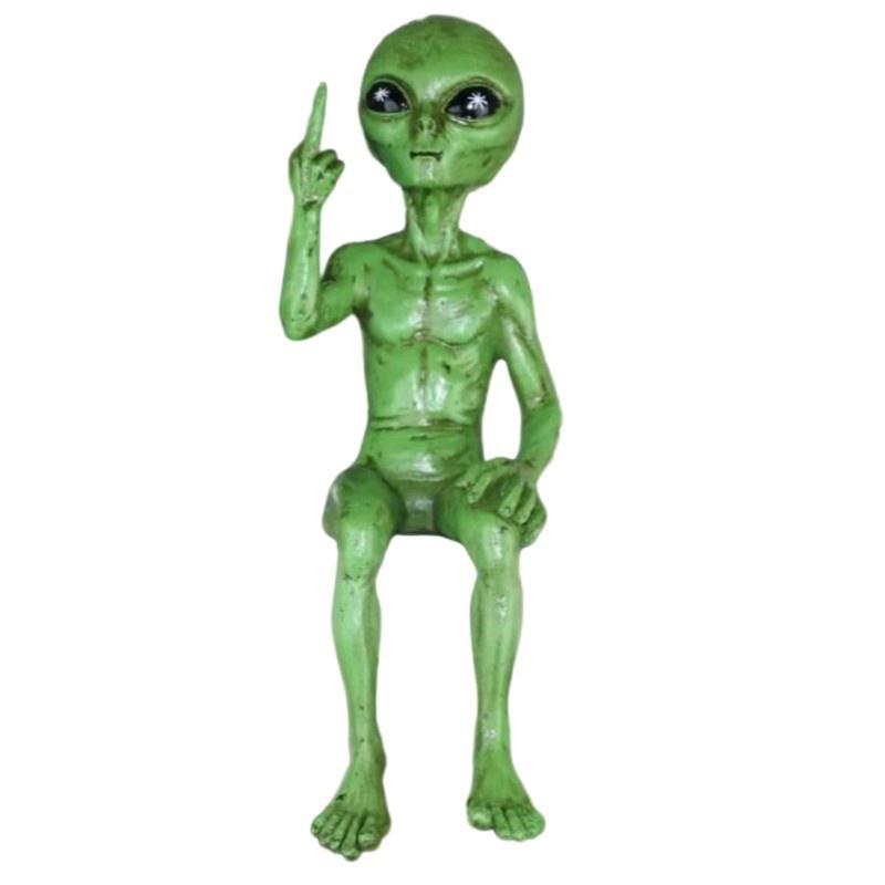 Alien Resin Statue Ornament Alien Garden Sculptures & Statues Yard Best Art Decor For Indoor Outdoor Home Or Office Collectible