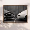 Vintage Schwarz-Weiß-Sportwagen-Fotodruck Moderne Schlafzimmer-Wanddekoration Auto-Poster Schwarz-Weiß-Sportwagen-Leinwanddruck