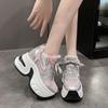 Fashion High Platform Sneakers For Women New 2024 Autumn Mesh Shoes Comfortable Casual Chunky Shoes 10CM Wedge Heels Breathable Sneakers