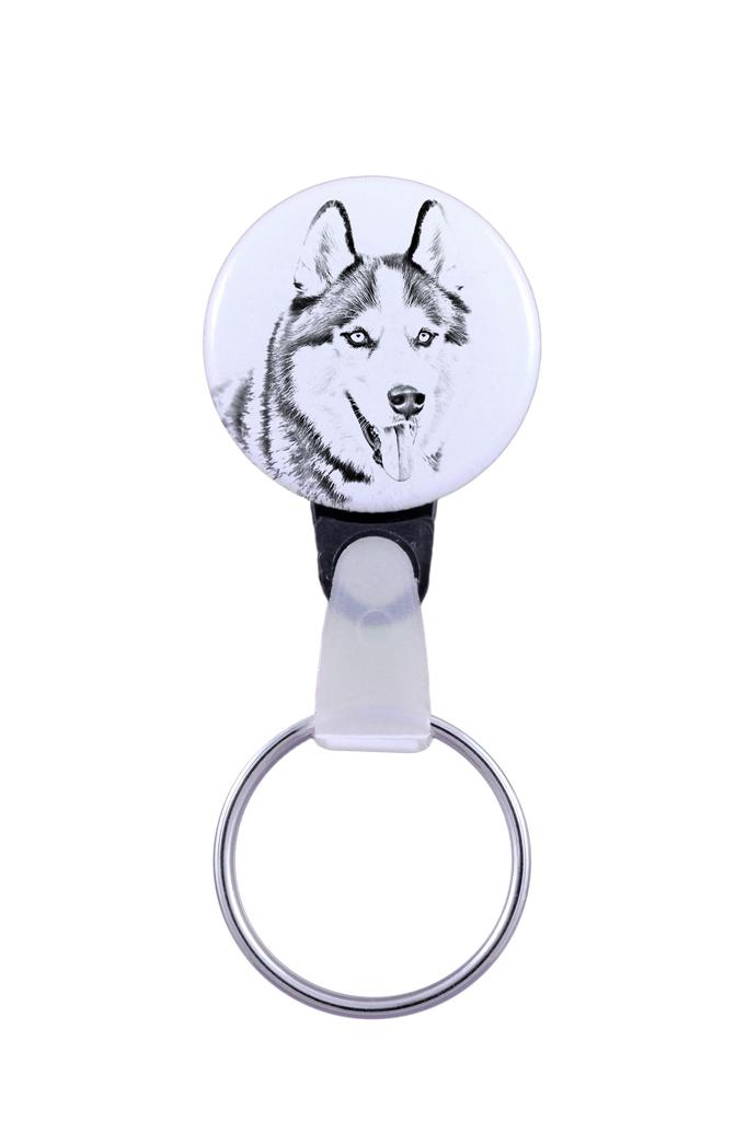 Siberian Husky, Chukcha - nøkkelring med hundeportrett, anheng med merkets egen Art-Dog-grafikk