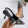Fashion Women's Sandals 2025 Summer New Pointed Toe Closed Toe Embroidered High Heels Thin Heel Fashion Sandals Sandalias De Mujer