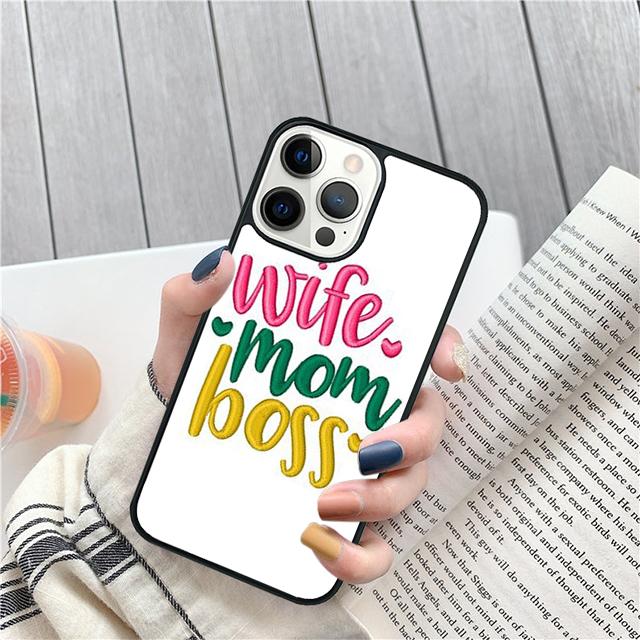 Wife Mom Boss Quotes Coque Shell For iPhone 17 Air 15 16 14 13 12 Pro Max 11 Pro Max Plus Phone Case Cover