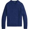 Polo Regular Fit Suede And Knit Twisted Cable Long Sleeve Sweater Men Sweater 710979095-001
