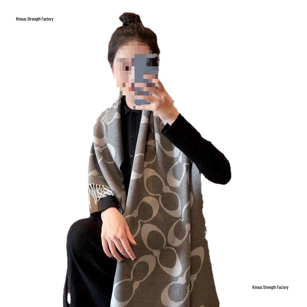 Women's Luxury Cashmere Scarf: Warm, Double-Sided Tassel Shawl & Neck Warmer