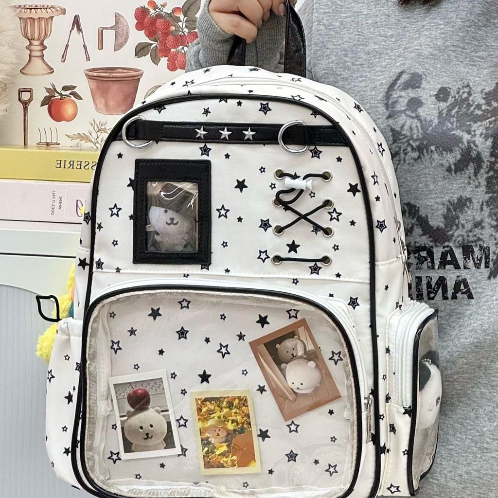 Schulranzen1011 Koreanische Version von frischem und süßem Schulranzen für Mädchen, niedliche Sternen-Bar-Schmerz-Tasche, Schüler der Sekundarstufe, Mädchen, leichter Rucksack