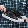 2025 New Fashionable Black Canvas Shoes Classic Versatile Flat Half Slippers Comfortable and Breathable Sneakers for Lazy Men