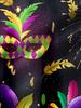 Mardi Gras Mask Printed Men's Plus Size Button Short Sleeve Hawaiian Shirt
