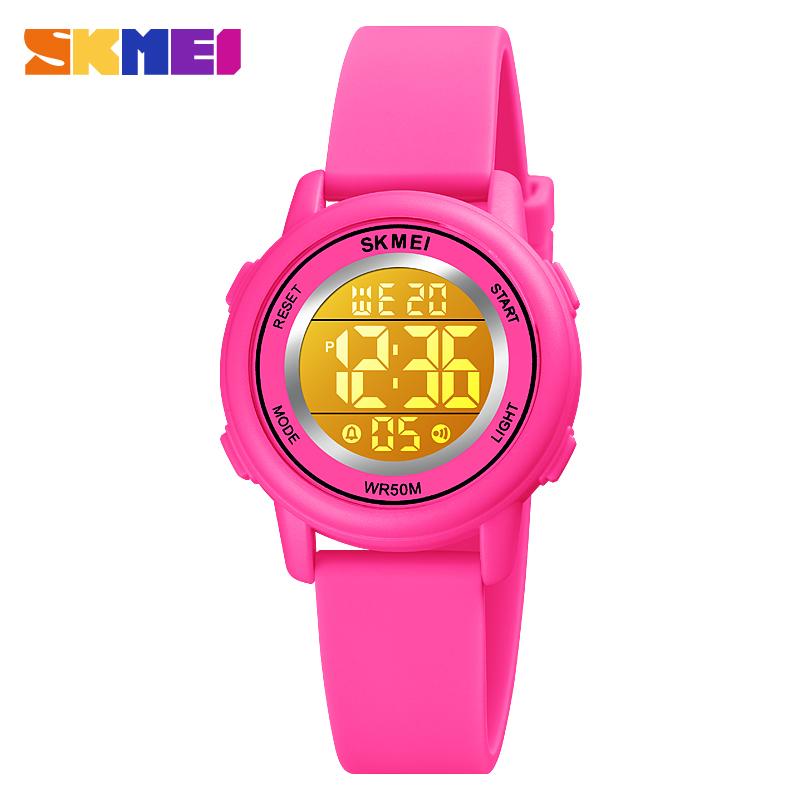SKMEI LED Light Digital Children Sport Watches Stopwatch Calendar Clock 5Bar Waterproof Kids Wristwatch For Boys Girls Gift