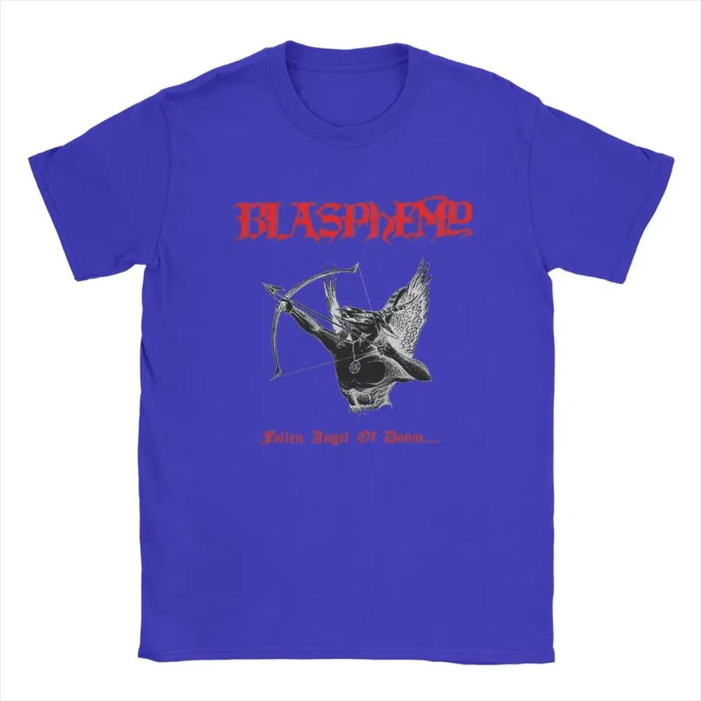 

Men s T-Shirts Blasphemy Fallen Angel Vintage Tee Shirt Short Sleeve T Shirt Round Neck Clothes Birthday Present XXXXXL синий