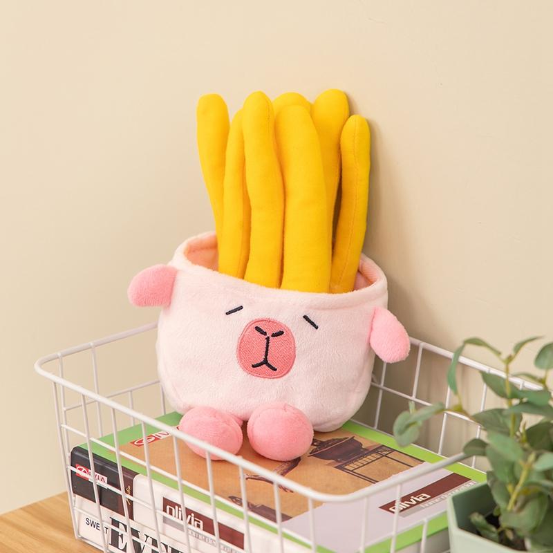 

Adorable French Fries Capybara Plush Pack Adorable French Fries Capybara Plush Animal Giant Capybara Plush Pack Toy Present Best Present 25CM рожевий