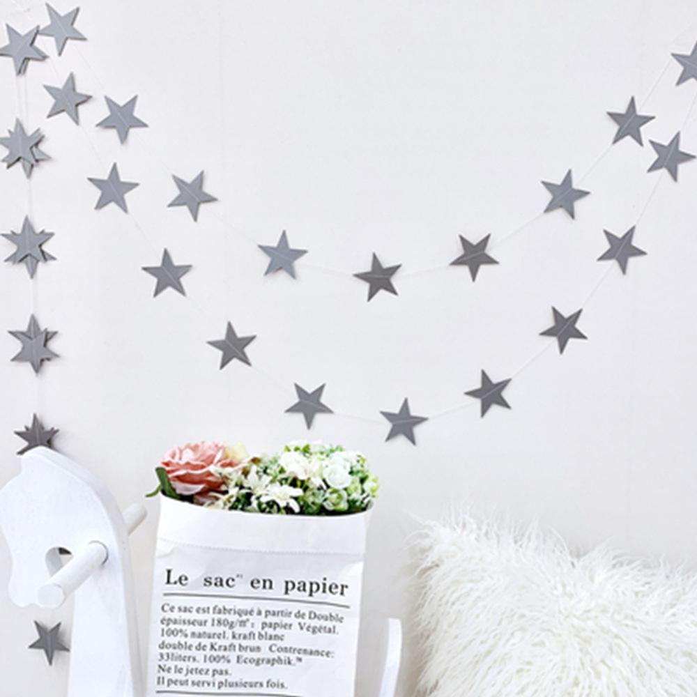 1PC 7cm/2.76inch Shining Star Paper Drop Garland Banner Gold Silver Bunting Banner For Shower Room Wedding Hanging Decoration