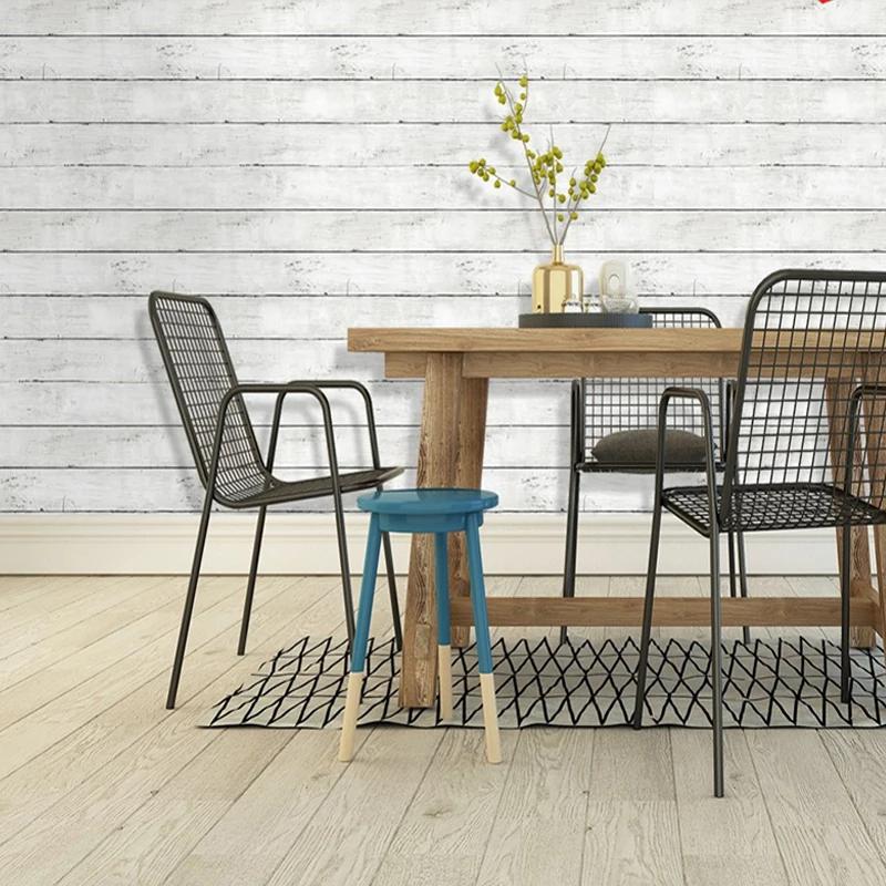 Ivory White Retro Imitation Wood Vertical Pattern Self-adhesive Wood Wallpaper Detachable Vinyl Suitable for Home Decoration