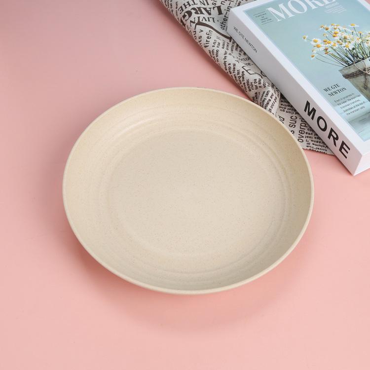 Piatto Rotondo da 23 cm Insalata Dessert Cena Impilabile Infrangibile Riutilizzabile Paglia di Grano Piatto Adatto al Microonde Frutta per Sala da Pranzo