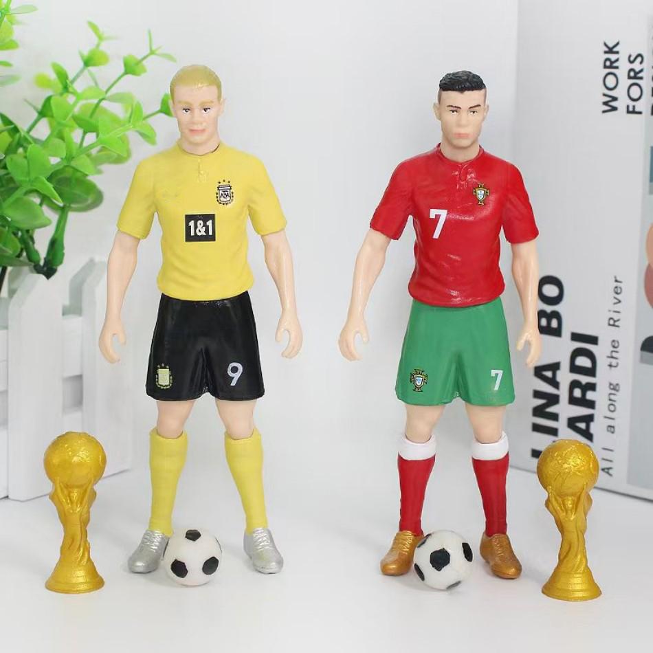 8 pezzi/set Calcio Stella C.Ronaldo Messi Mbappe Modello Bambole Cartone Animato Carino Action Figure Accessori Auto Regali per Tifosi di Calcio