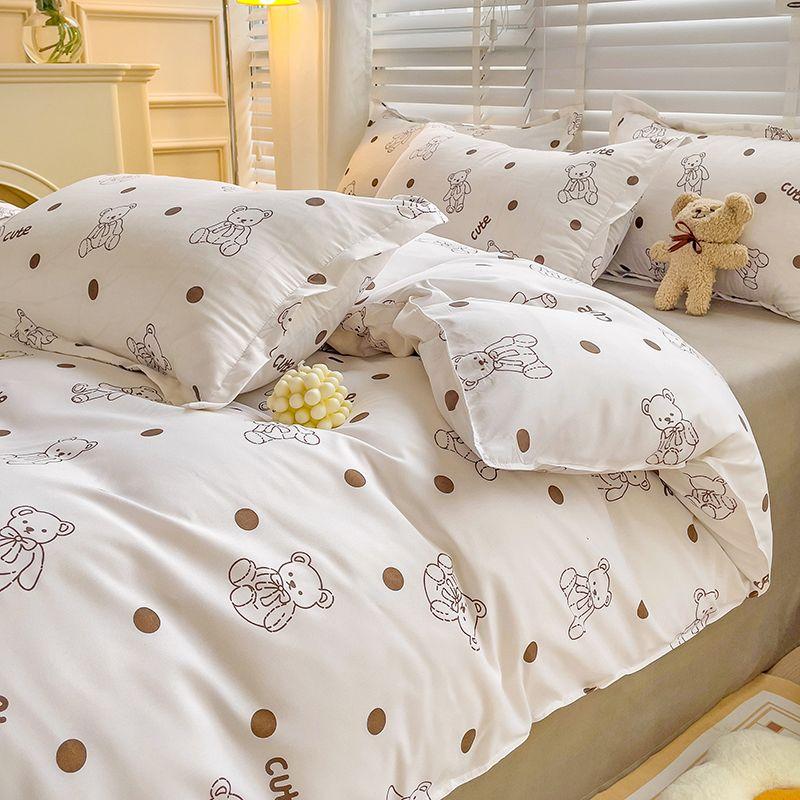 Fashion Duvet Cover Set Korean Ins Style 2024 New Flat Sheet Pillowcase No Filler Kids Adult Bedding Set Twin Queen Bed Linen