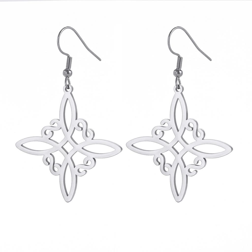 S-Shaped Tassel Pendant Titanium Steel Elegant Earrings For Women Versatile Minimalist Dangle Ear Accessories