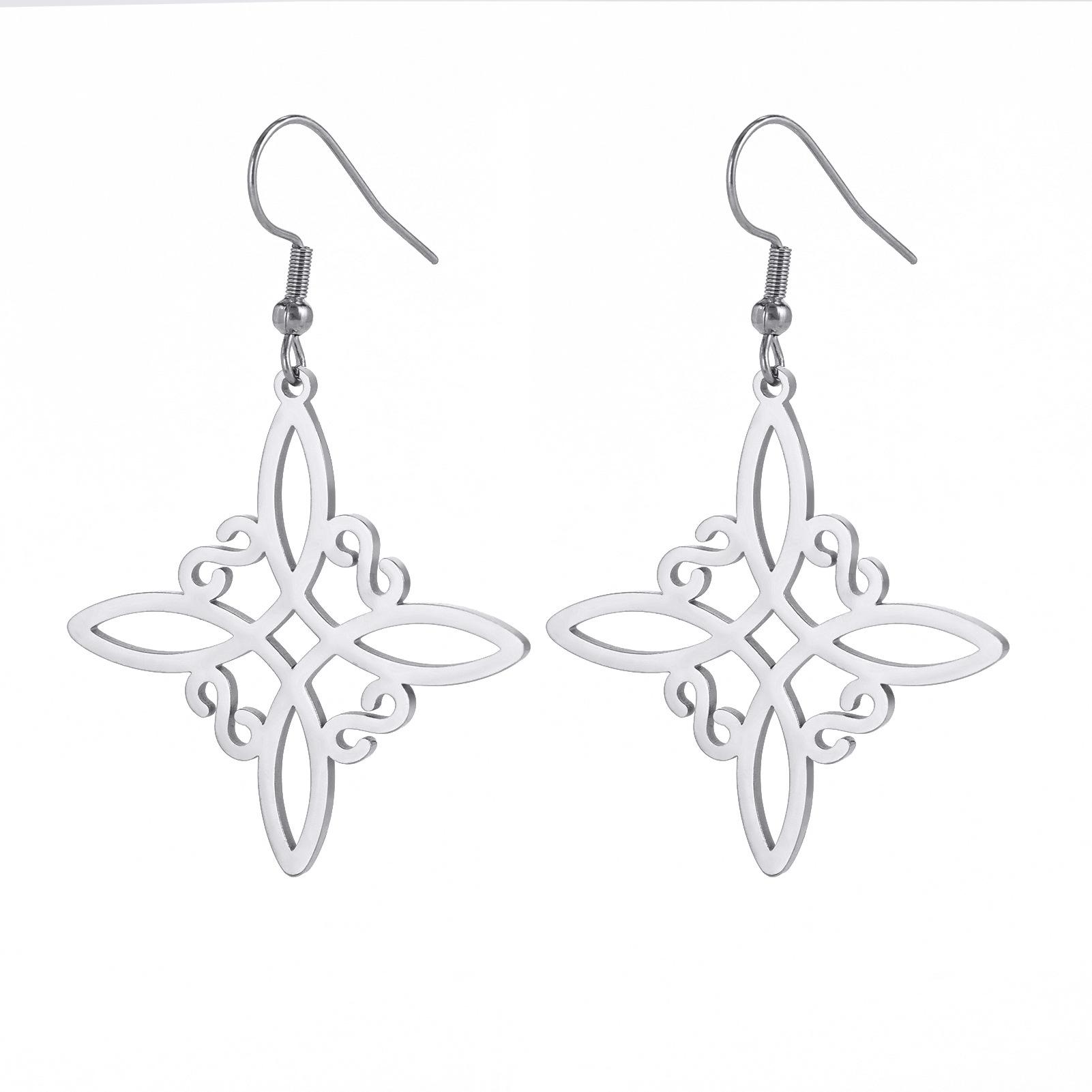 

S-Shaped Tassel Pendant Titanium Steel Elegant Earrings For Women Versatile Minimalist Dangle Ear Accessories
