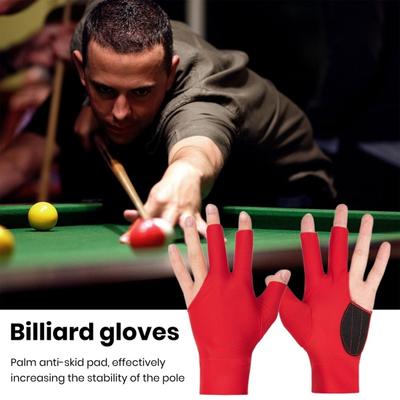 1 Stück 3-Finger Billardhandschuh Rutschfest Schweißabsorbierend Atmungsaktiv Herren Damen Linke Hand Snooker Queue