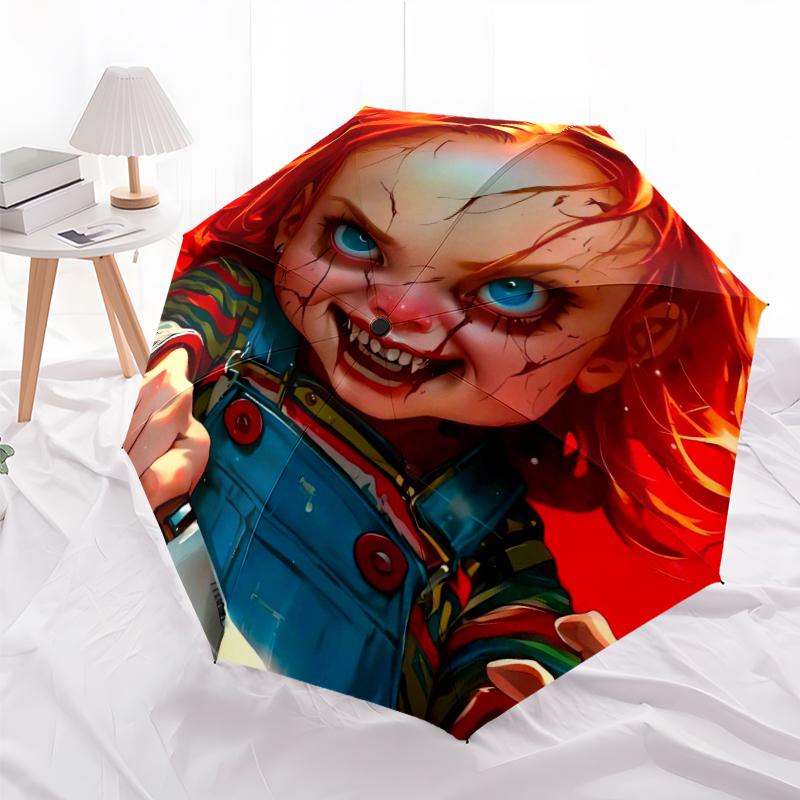 Chucky Fashionable Automatic Opening/Closing Folding Umbrella. Portable and Foldable, Ideal for Gift, Travel, and Daily Use.