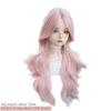 WTB Pink Long Curly Hair Synthetic Wig Female Full Head Lolita Eight Bangs Big Wave Girl Pink Natural Wig Hair Cover
