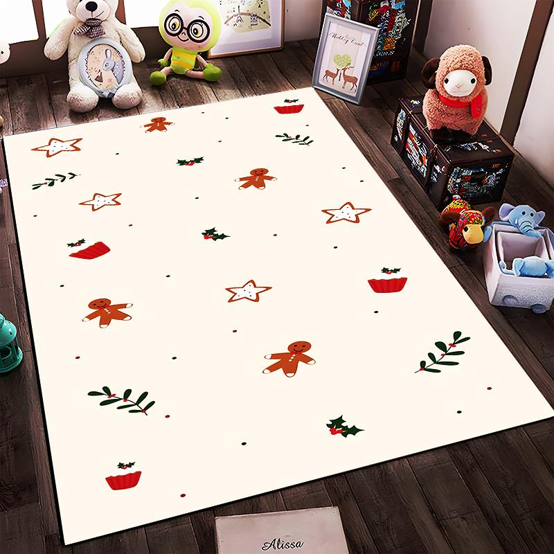 Gingerbread and Cupcake Holiday Pattern Rug Non-slip rug suitable for living room and bedroom sofas.