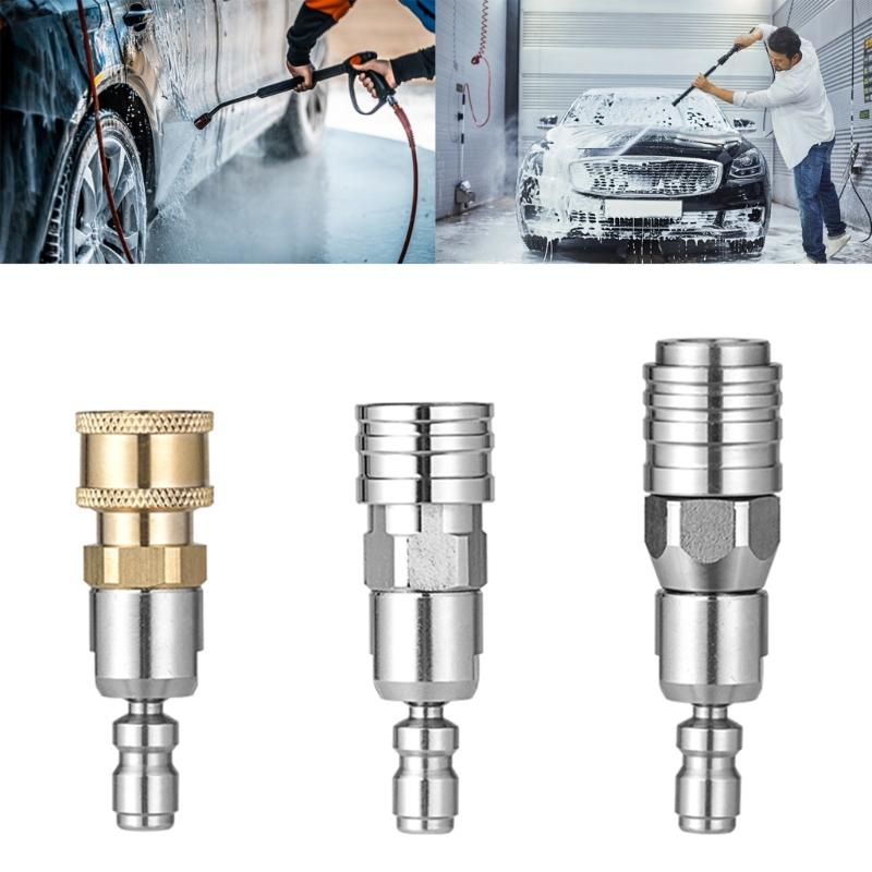 Stainless Steel 1/4Inch Quick Connect Coupling Adjustable Adapter for High Pressure Cleaners Durable & Easy To Install