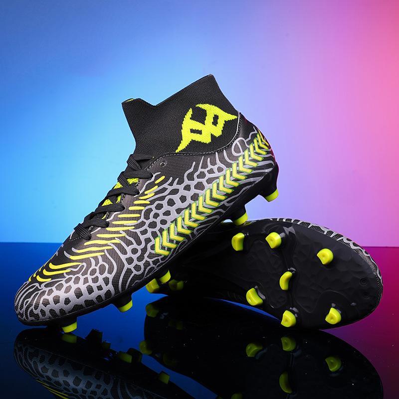 Summer new non-slip high-top football shoes, spikes, artificial grass, student professional training sports shoes