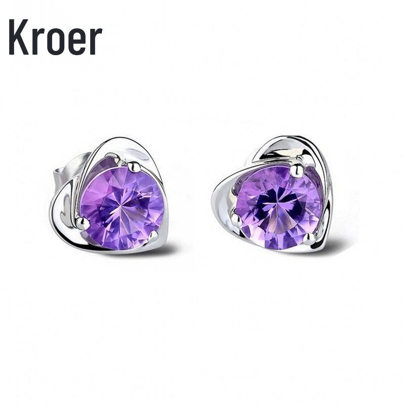 Korean Zircon Heart Diamond Stud Earrings – Creative Fashion Jewelry
