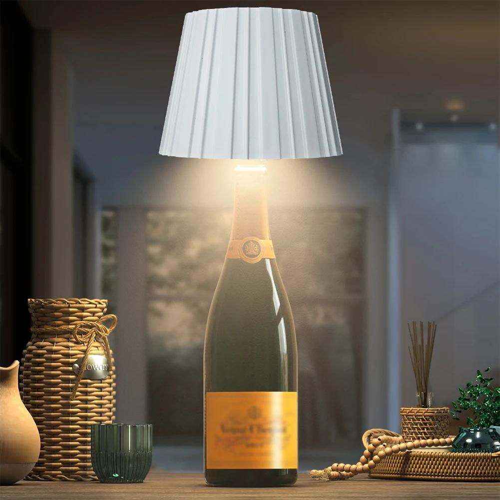 Wireless Wine Bottle Lamp Touch Control Table Lamp 3 Colors Dimming LED Bottle Light For Bar Cafe Wine Bottle Light Party Decor