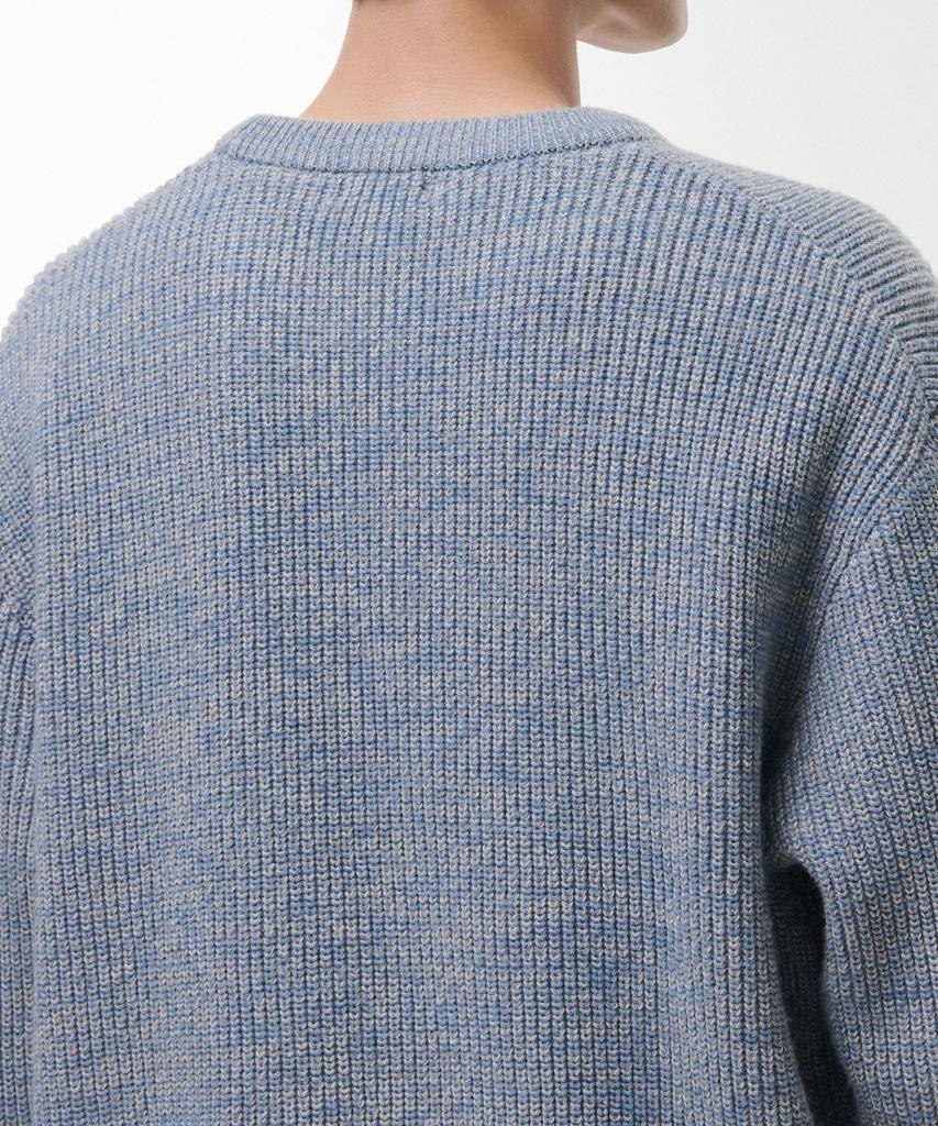 MUSINSA STANDARD Mixed Yarn Crew Neck Knit [Melange Blue]