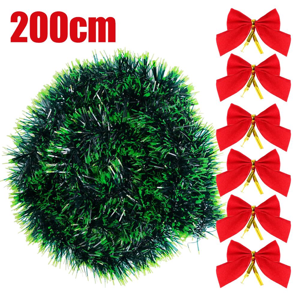 

Christmas Tinsel Bow Ribbon Decoration Pull Flower Ribbons Ornaments DIY Xmas Tree Garland Wedding Holiday Party Home Supplies 1 Set