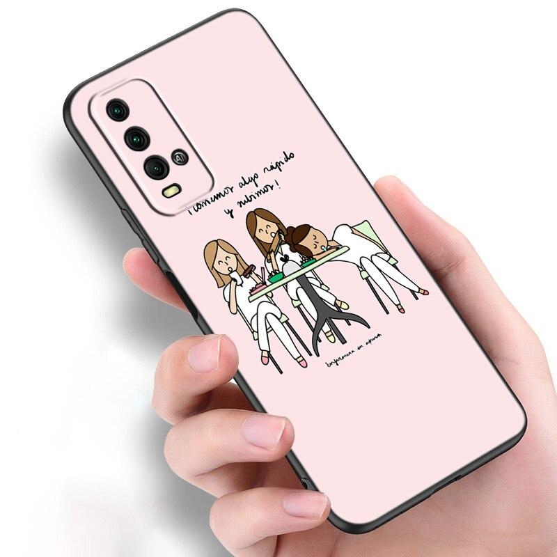 

Медицинский силиконовый чехол для телефона «Медсестра» для Xiaomi Redmi Note 11 10 9 8 Pro 11T 10T 10S 9S 8T 9 9A 9C 9T, черный мягкий чехол Redmi Note 11 Pro