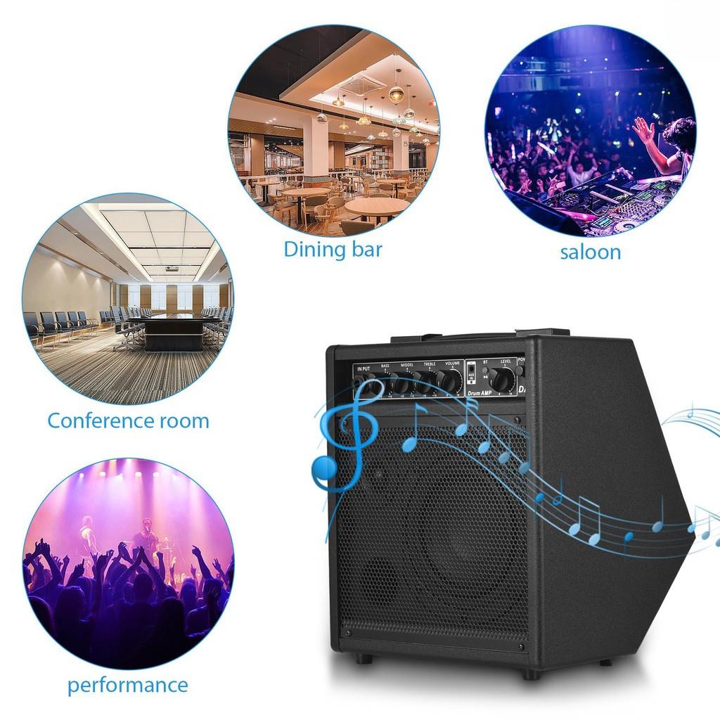 25W Keyboard Wooden Guitars Amplifier Portable Electronic Drum Speaker Home Practice Rehearsals Electric Drums