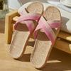 Linen Slippers Deodorant and Non-slip Indoor Cotton and Linen Cool Slippers Women's Summer Breathable Home Leisure Sandals Free Shipping