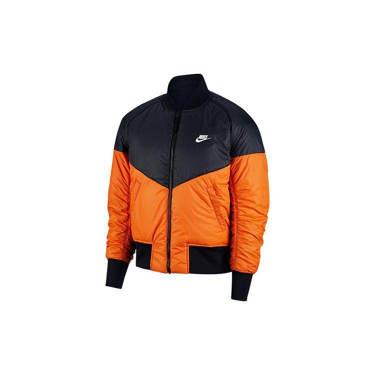Nike Reversible Warm Cotton Casual Jacket Men Outerwear Orange Black AR2184-012