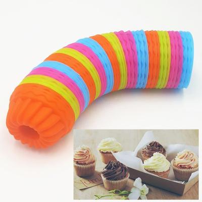 Stencil per torta 12 pz/lotto 3D Silicone Muffin Torta Tazze Cupcake Stampo Strumenti di Cottura Strumenti di Decorazione Della Torta