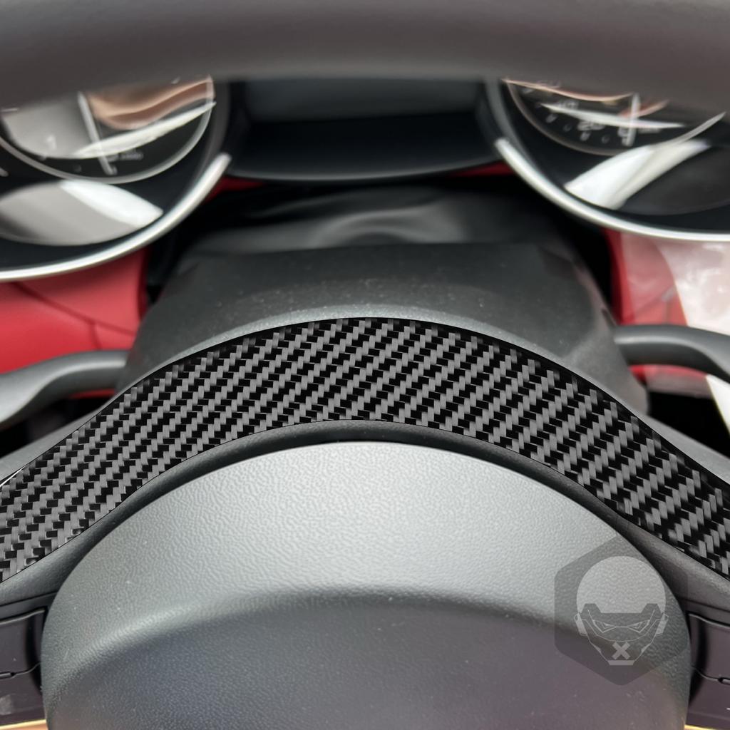 Steering Wheel Decoration Cover Sticker Decal for Alpha Romeo Giulia 2017 2018 Car Interior Accessories Carbon