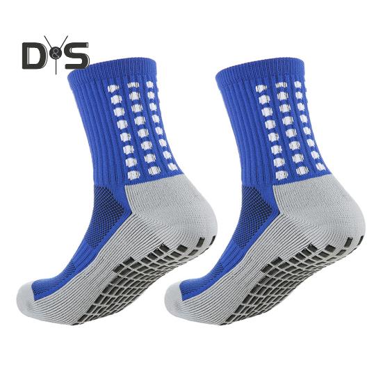 1 Pair Sports Socks Anti-slip Silicone Bottom Mid-tube Sweat Absorption Fine Knitting High Elasticity Daily Wear Football Basketball Calf Socks