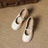 Krazing Pot Microfiber Round Toe Thick Med Heels Spring Summer Shoes Big Size 43 Pearl Bowtie Women Platform Pumps