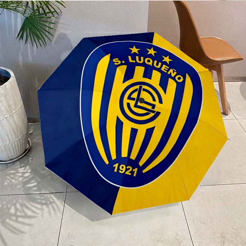 Luque?o Club Emblem Umbrella - Automatic Open/Close, Compact 8-Rib Lightweight Umbrella Essential for outdoorPicnic Accessory Fan Gifts