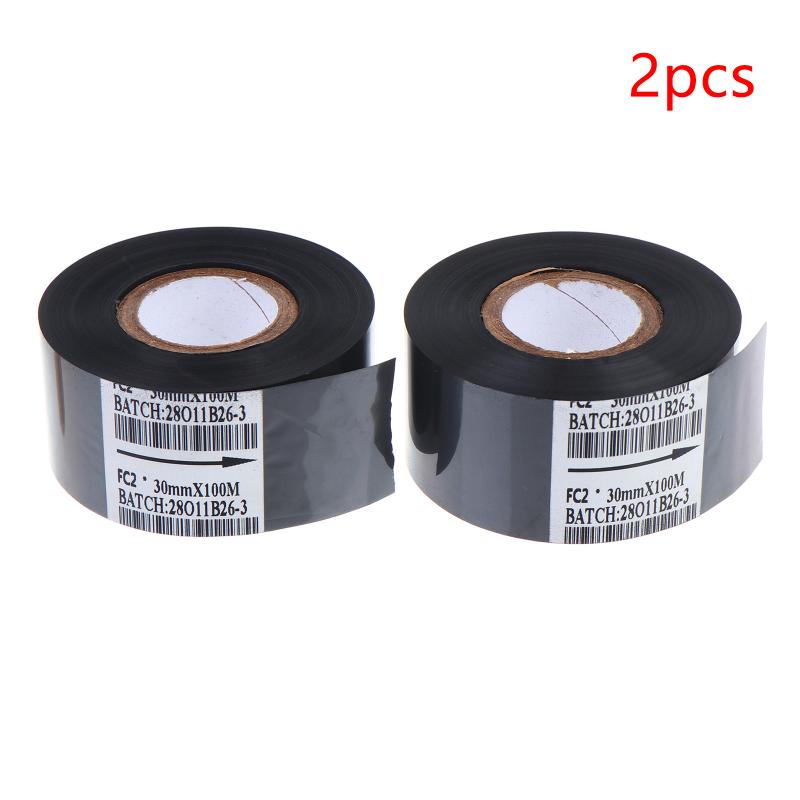 Fc2 30Mm*100M Black Thermal Printing Ribbon For Stamping Machine Printer Ink Heat Transfer Tape Production Date Printing