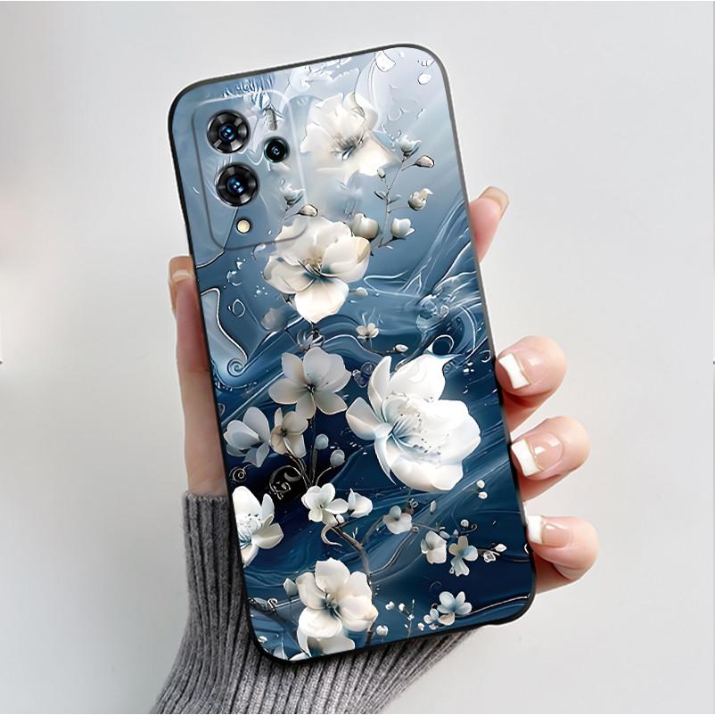 For ZTE V40 Pro 9046 Case Black Jelly Soft Silicone TPU Butterfly Flowers Pattern Phone Casing For ZTE Blade V40 Pro Back Cover