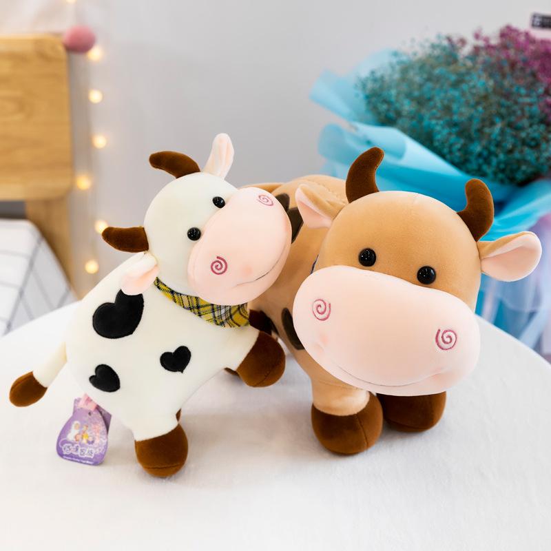 Cute Cow Plush Toy Soft Animal Cattle Plush Toy For Girls Cotton Animal Plush Doll Filled Home Decoration Wedding Gifts
