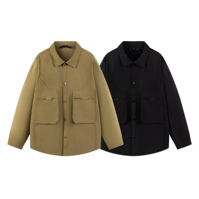 Working Jacket Men's Autumn and Winter New Jacket Lapel Loose Casual Sports Solid Color Men and Women Versatile Handsome Fashionable