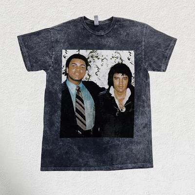 Elvis Presley and Muhammad Ali Vintage Style Wash Shirt - Classic Shirt for Men