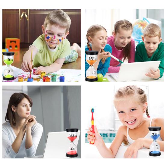 6 Pcs/Set 1/3/5/10/15/30min Sand Clock Sandglass Hourglass Timer School Kids Game Decor