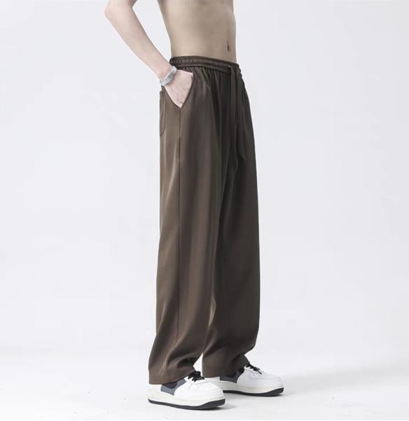 Pánské 2023 Ledové Hedvábí Kalhoty s Širokými Nohavicemi Casual - Letní Módní Trend