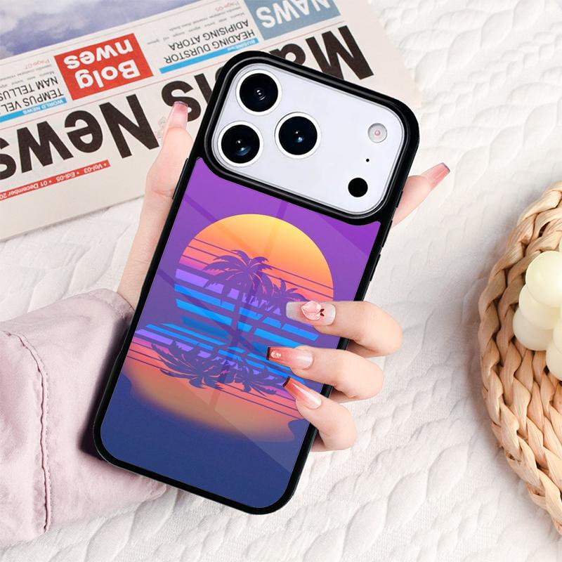Synthwave 80's Retro Neon vaporwave Phone Case For IPhone 17 16e 15 14 13 12 11 Pro Max Air Mini Soft Protective Cover