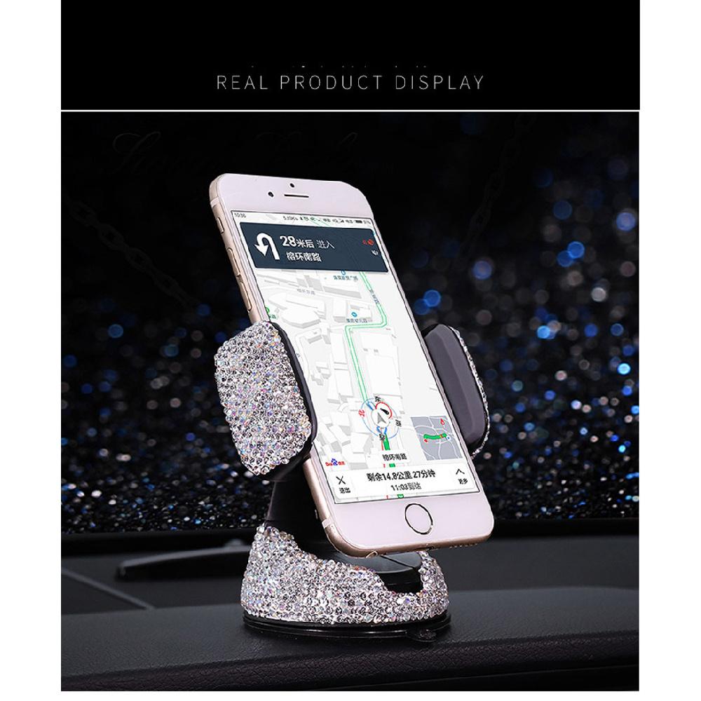 Bling Crystal Car Phone Mount with One More Air Vent Base Cell Phone Holder New