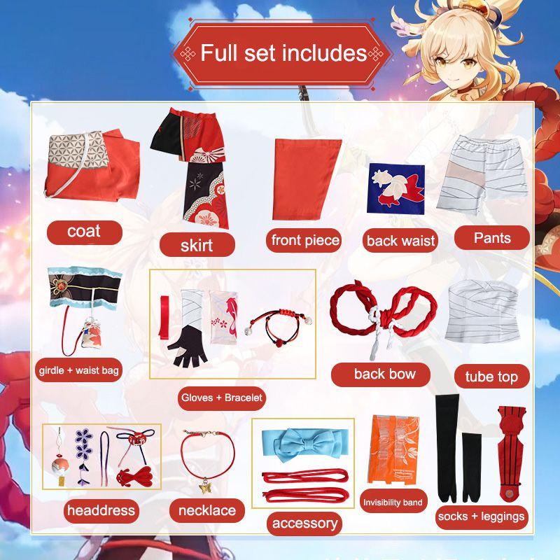 Genshin Impact Naganohara Yoimiya Anime Cosplay Costume Halloween Suit Female High-quality And Exquisitely Crafted